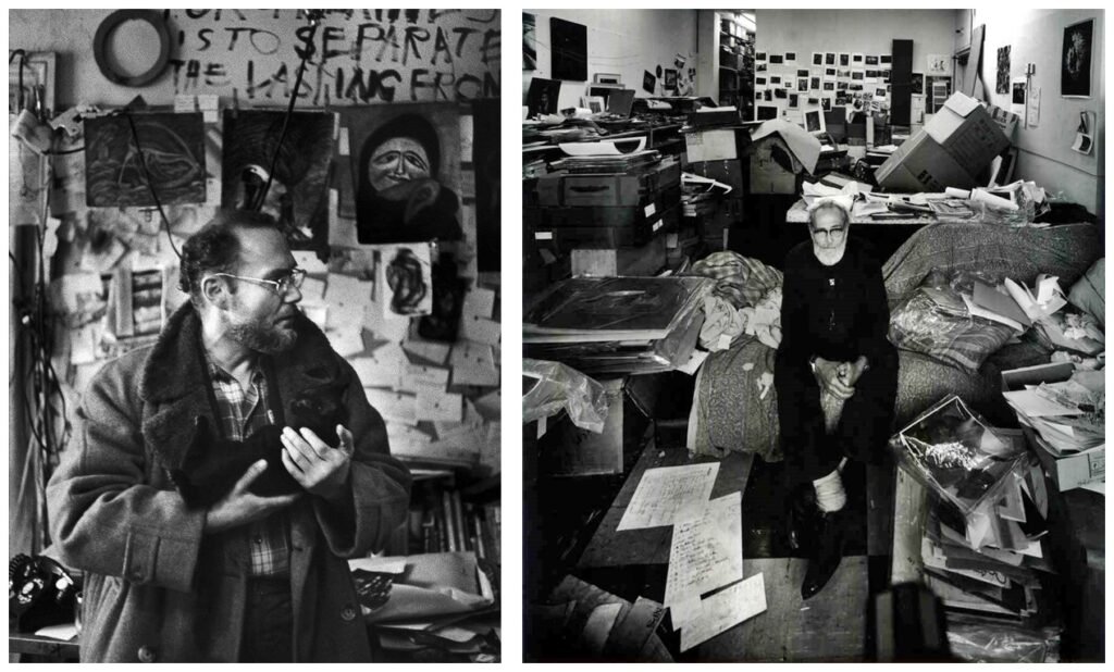 56. William Eugene Smith: l' Arte della "narrazione fotografica" 19 A sinistra William Eugene Smith fotografato da Henri Cartier Bresson nel suo studio nel 1960 e a destra lo stesso nel suo studio nel 1975 circa