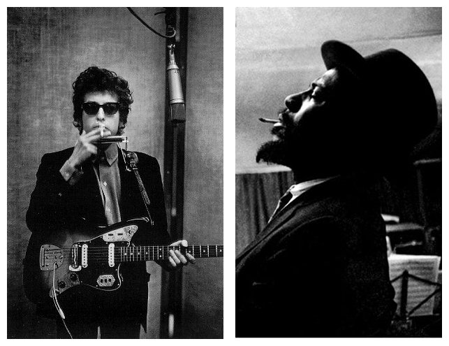 56. William Eugene Smith: l' Arte della "narrazione fotografica" 18 Da sinistra Bob Dylan e Thelonius Monk. 1965 foto William Eugene Smith