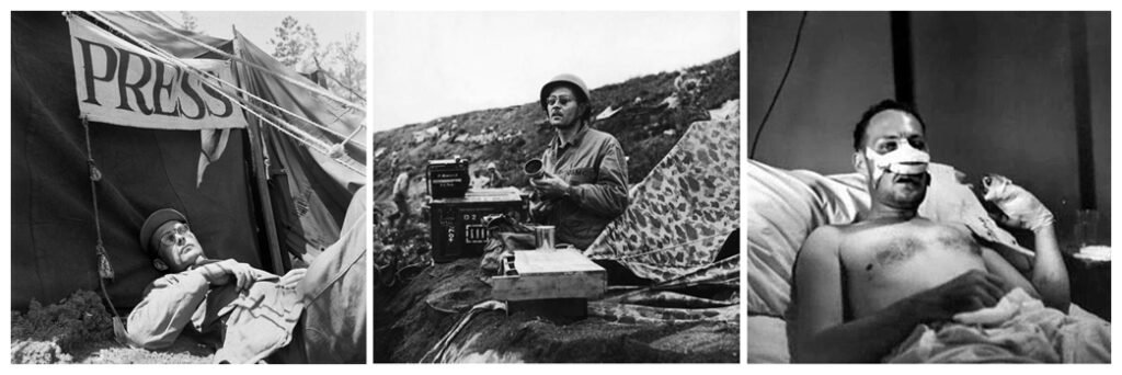 56. William Eugene Smith: l' Arte della "narrazione fotografica" 4 William Eugene Smith nel Pacifico 1945. A destra dopo il ferimento al volto per lesplosione di una granata.