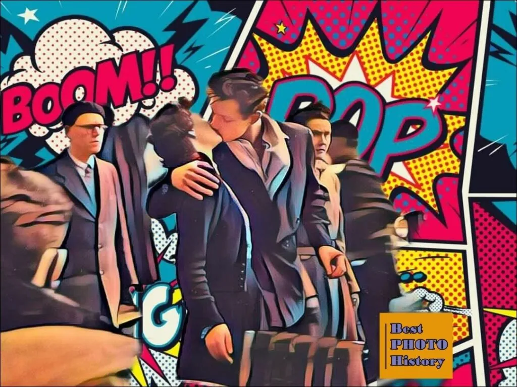 Il Bacio allHotel de Ville di R.Doisneau versione POPART realizzata da Elena Di Lascio