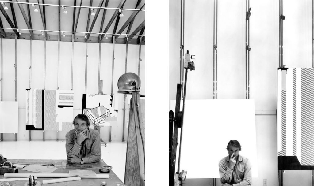 23a. 50 Ritratti Iconici firmati Arnold Newman, il Maestro del Ritratto Ambientato. 17 16.Roy Lichtenstein NY 1976 American Pop Artist 1976 Arnold Newman photo