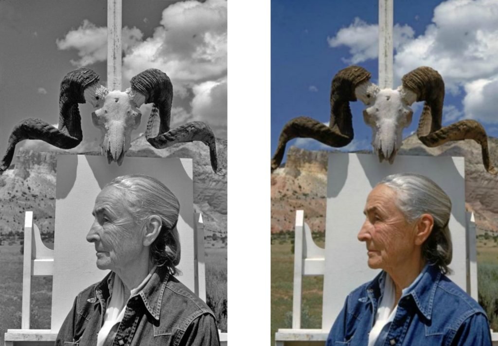 23. Arnold Newman – Il Ritratto Ambientato 22 22.georgia OKeeffe ghost ranch NM 1968 tile