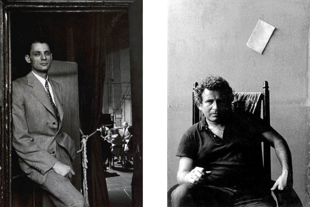 23a. 50 Ritratti Iconici firmati Arnold Newman, il Maestro del Ritratto Ambientato. 7 5.Arthur Miller American Playwright 1947 Norman Mailerscrittore e giornalista 1964