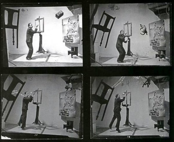 14b. Philippe Halsman e Salvador Dalì: Un incontro di creatività surrealista 6 6.Some of the 28 attempts for the Dali Atomicus by Halsman
