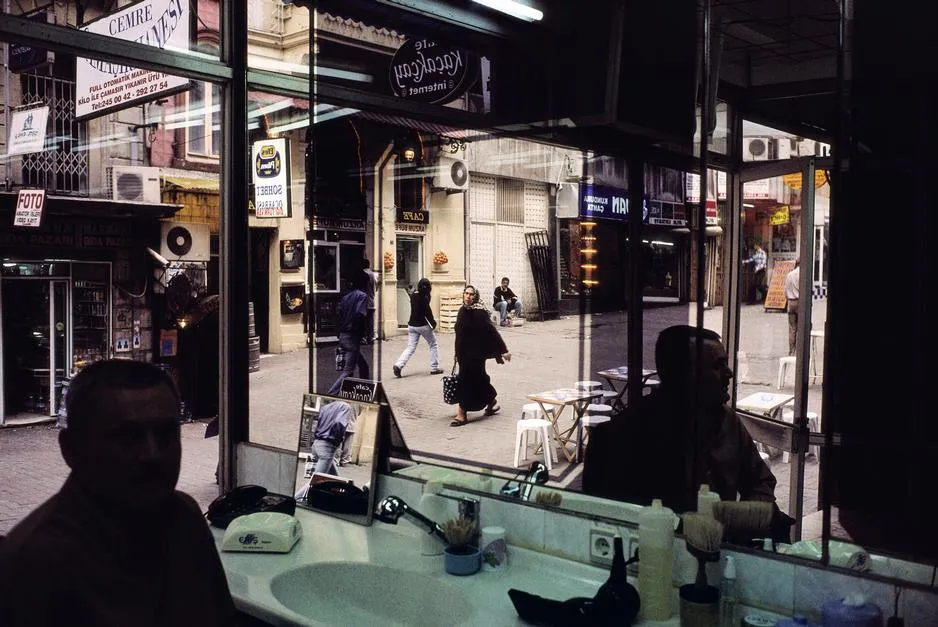 4. TURKEY. Istanbul. 2001. View from a barbershop near Taksim Square. Alew Webb