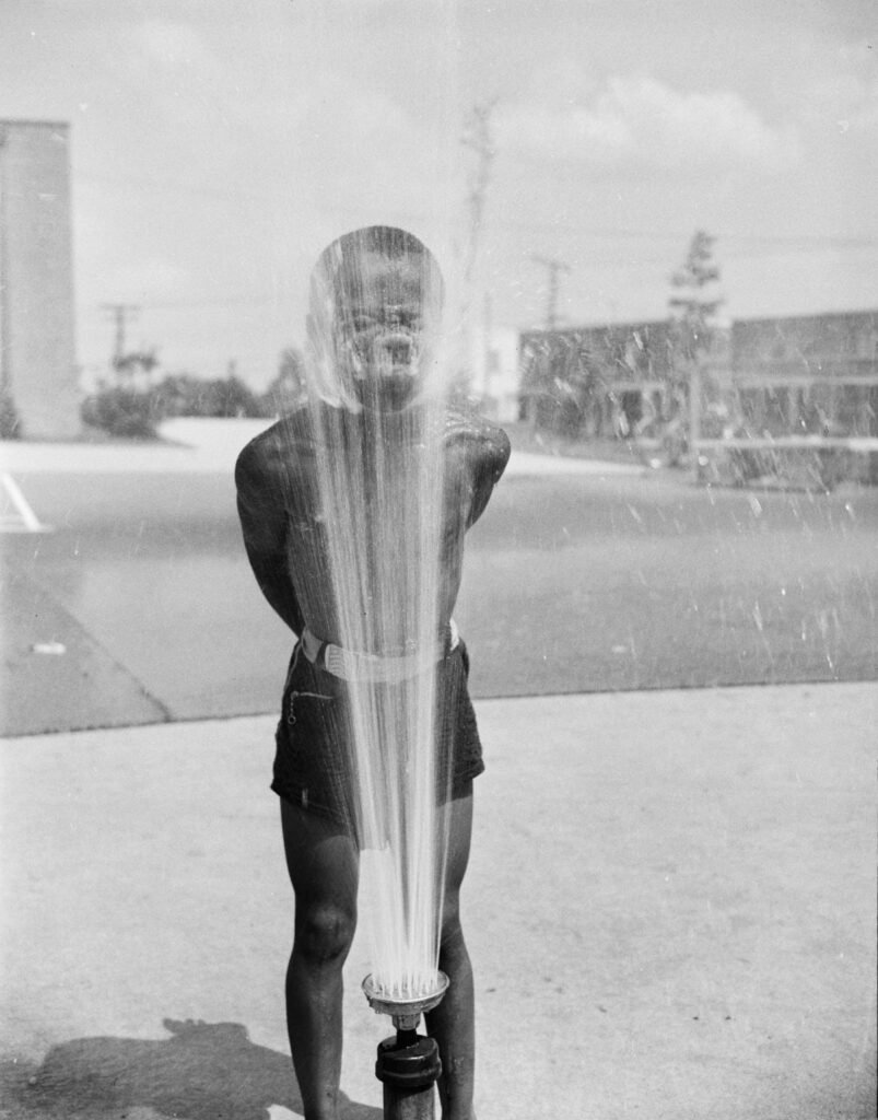 3.Anacostia D.C. Frederick Douglass housing project. Playing in the community sprayer 1942
