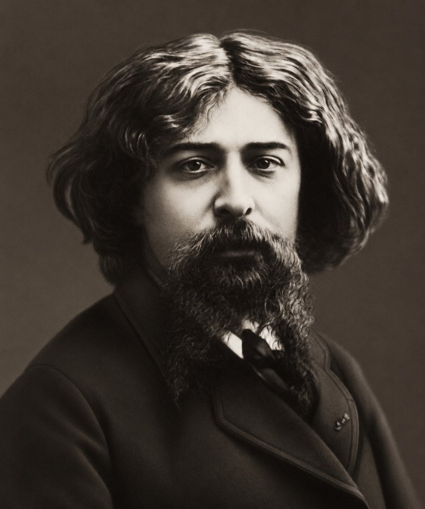 Ritratto di Alphonse Daudet in età matura, realizzato nello Sudio Nadar tra il 1870-’79.