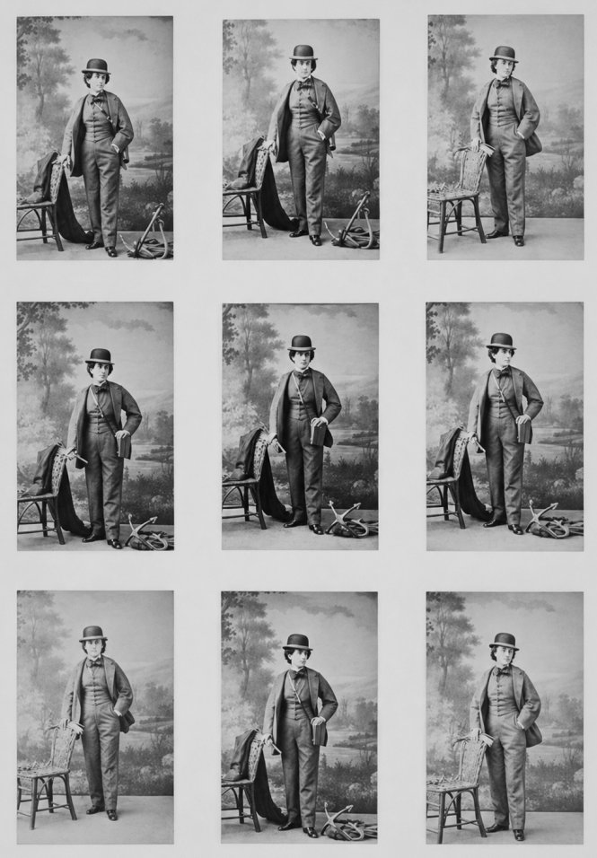 47.Ernestine moglie di Nadar posa nello studio in abiti maschili