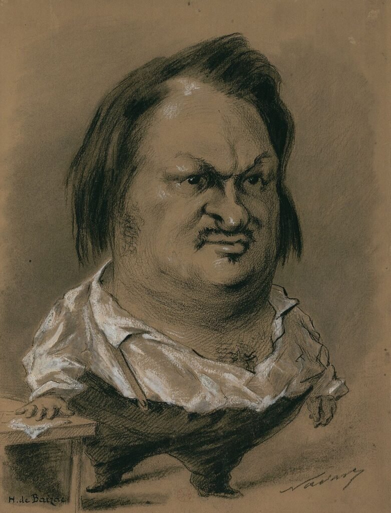 9.Caricatura di Balzac disegnata da Nadar nel 1850