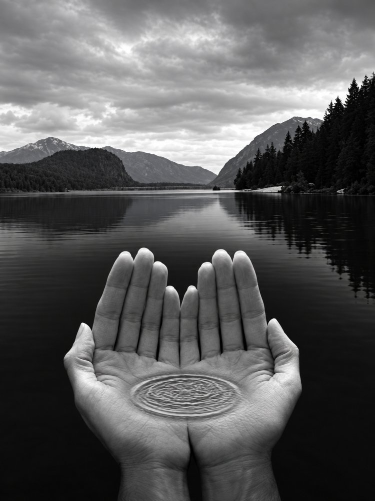 26.Untitled Hands Holding Water 2003. Jerry Uelsmann