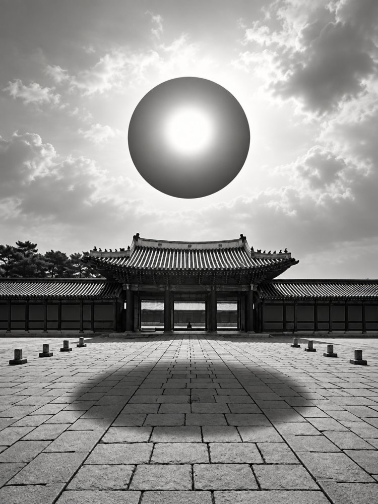 50.Untitled Temple and Sphere 1980. Jerry Uelsmann